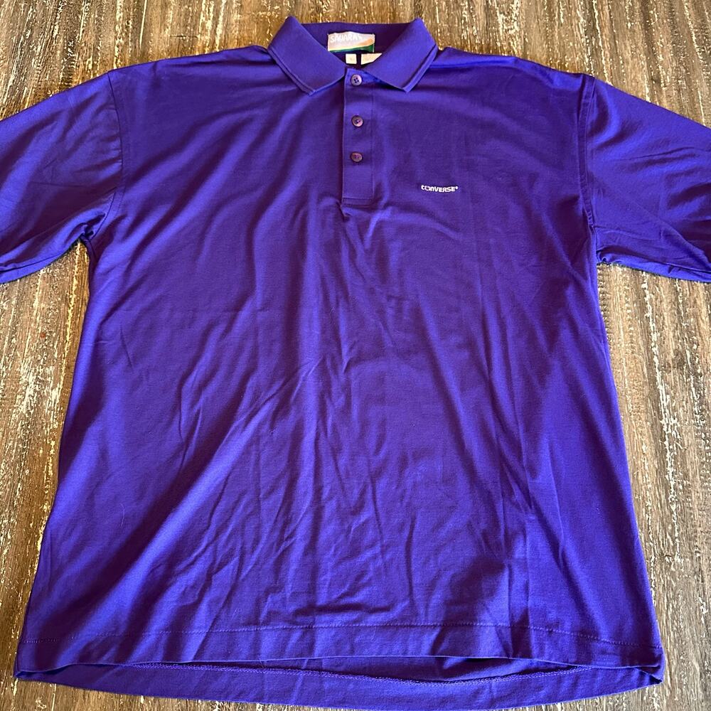 Vintage Sahara Converse Branded Golf Polo Shirt Purple Men’s Size L